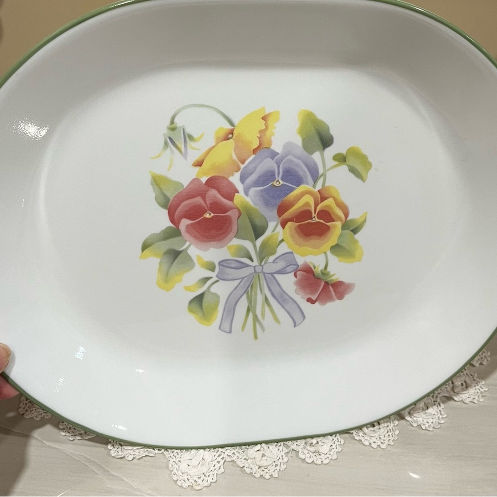 Vintage Corelle Summer Blush Pansy Platter